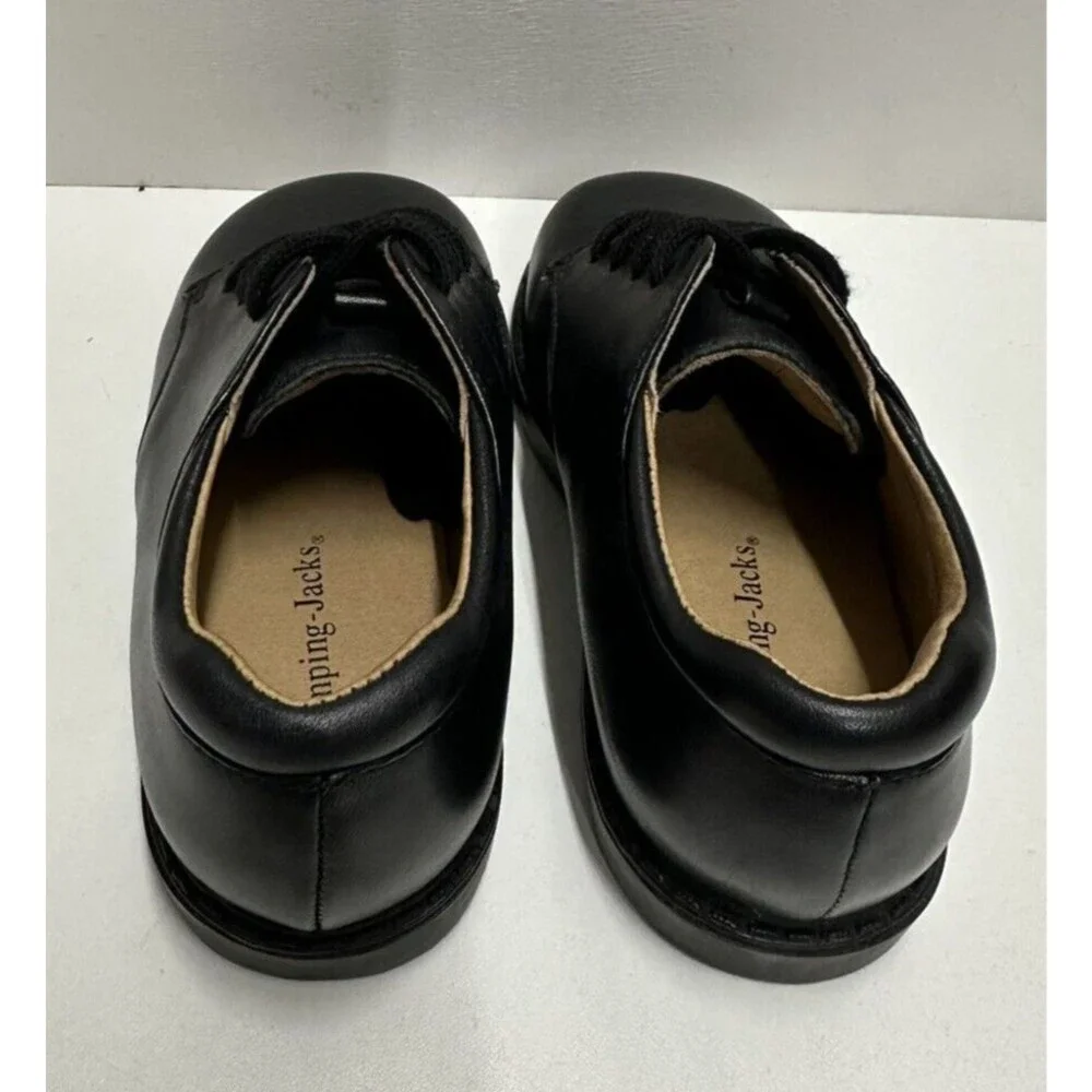 Jumping Jacks boys toddler size 8.5M dress lace up black leather shoes